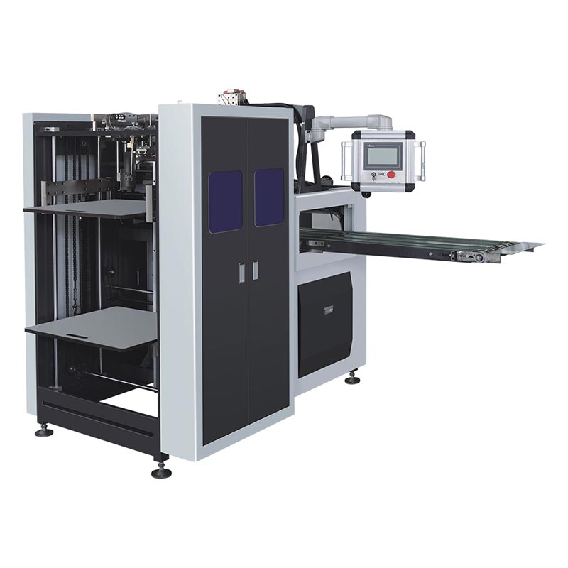 Stroj na lepení rohů pevných krabic